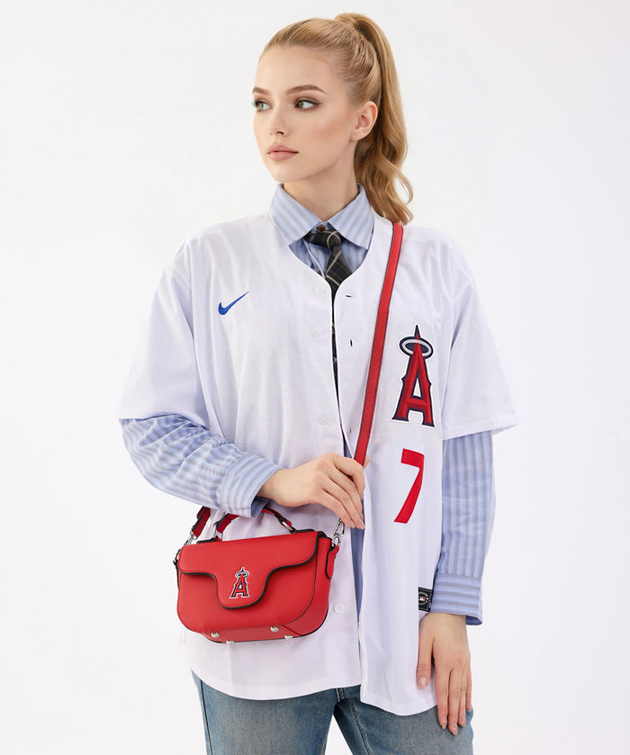 MLB Los Angeles Angels Flap Crossbody Bag with Top Handle