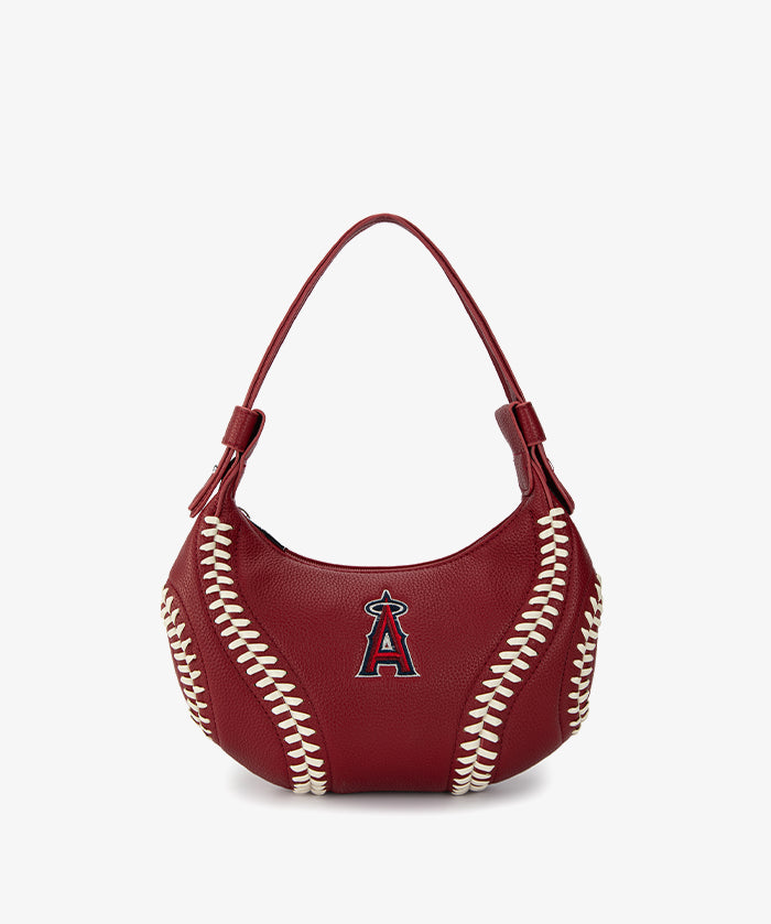 MLB Los Angeles Angels Hobo Bag With Baseball Seams