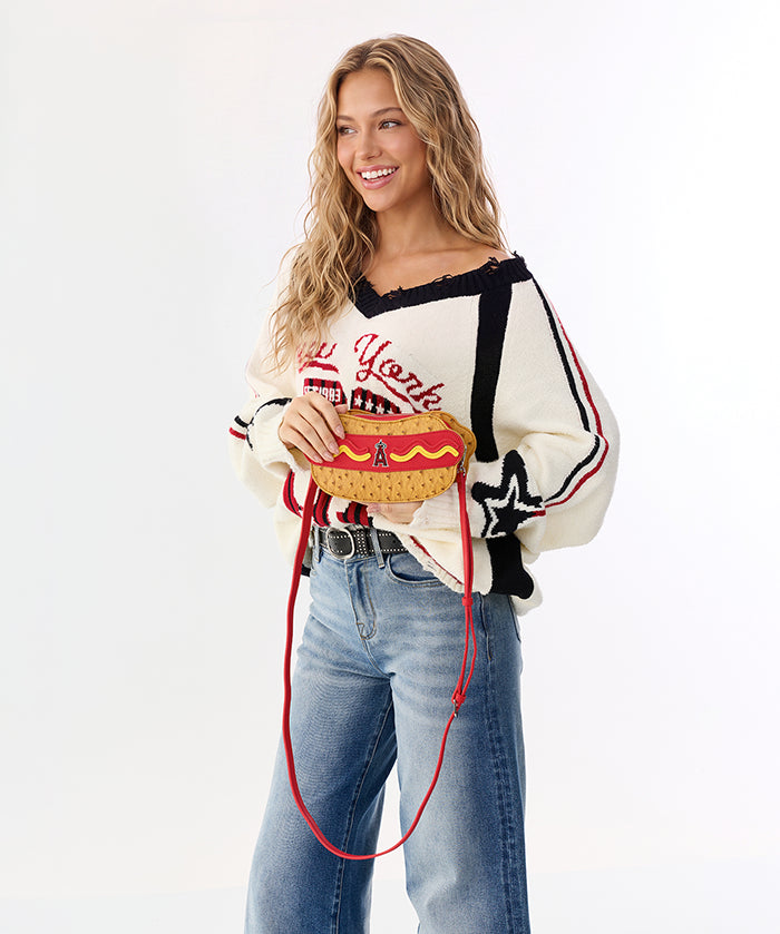 MLB Los Angeles Angels Hot Dog Crossbody Bag