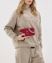 MLB Los Angeles Angels Zip Wallet Baseball Stitch Detail