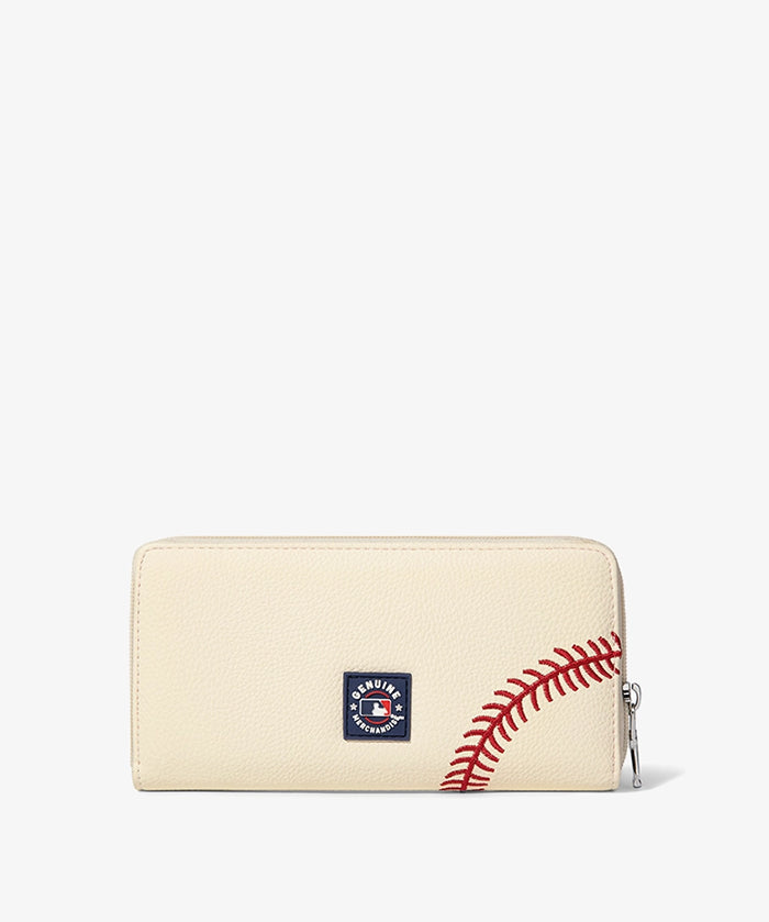 MLB Los Angeles Angels Zip Wallet Baseball Stitch Detail