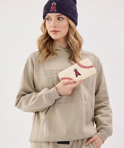 MLB Los Angeles Angels Zip Wallet Baseball Stitch Detail