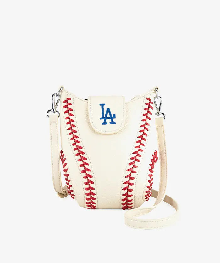 MLB Los Angeles Dodgers Crossbody Bag With Baseball Seam