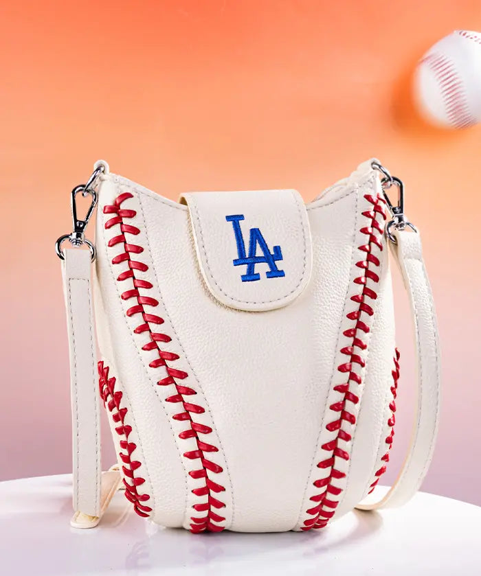 MLB Los Angeles Dodgers Crossbody Bag With Baseball Seam