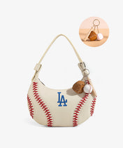 MLB Los Angeles Dodgers Hobo Bag With Baseball Seams