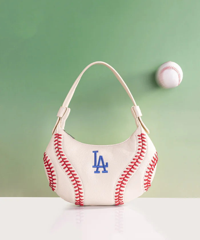 MLB Los Angeles Dodgers Hobo Bag With Baseball Seams
