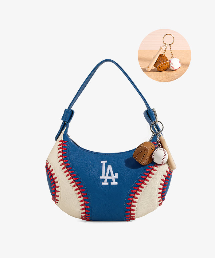 MLB Los Angeles Dodgers Hobo Bag With Baseball Seams