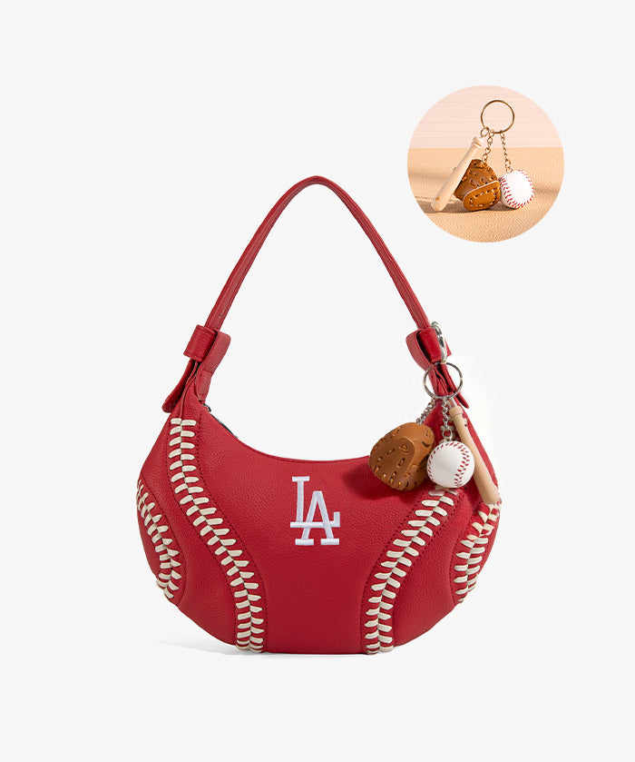 MLB Los Angeles Dodgers Hobo Bag With Baseball Seams