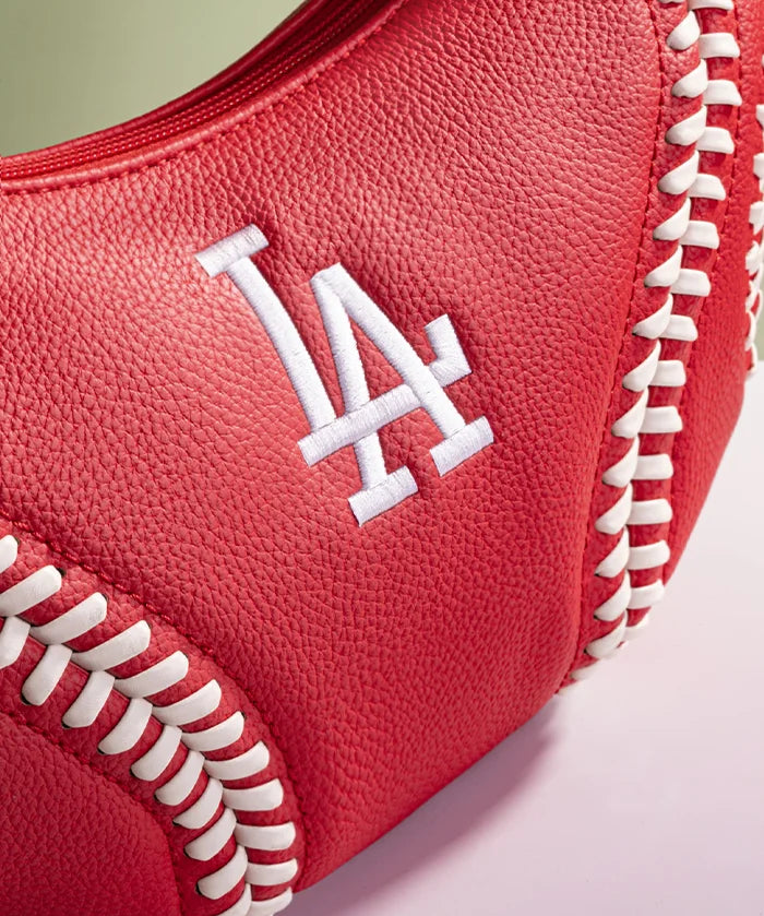 MLB Los Angeles Dodgers Hobo Bag With Baseball Seams