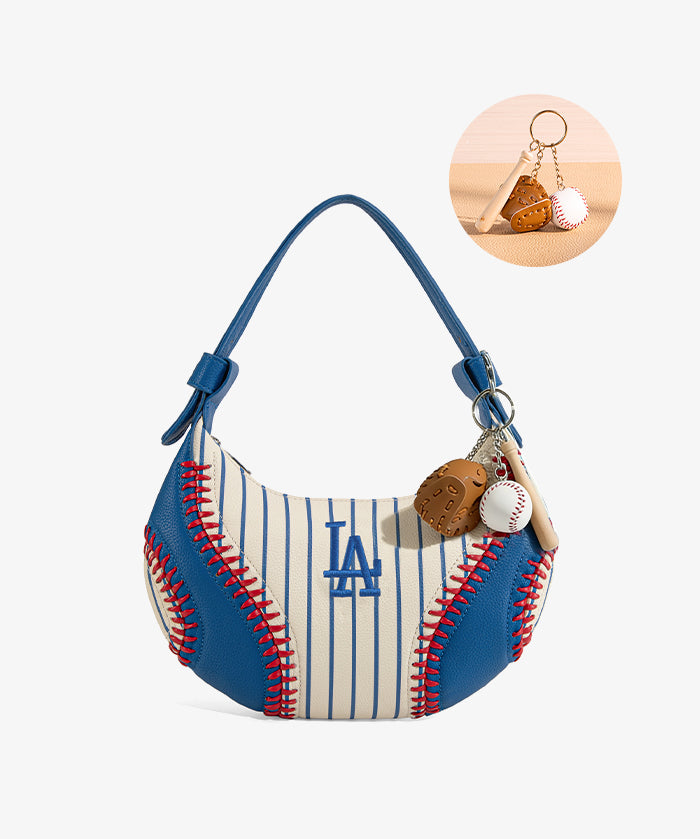 MLB Los Angeles Dodgers Hobo Bag With Baseball Seams