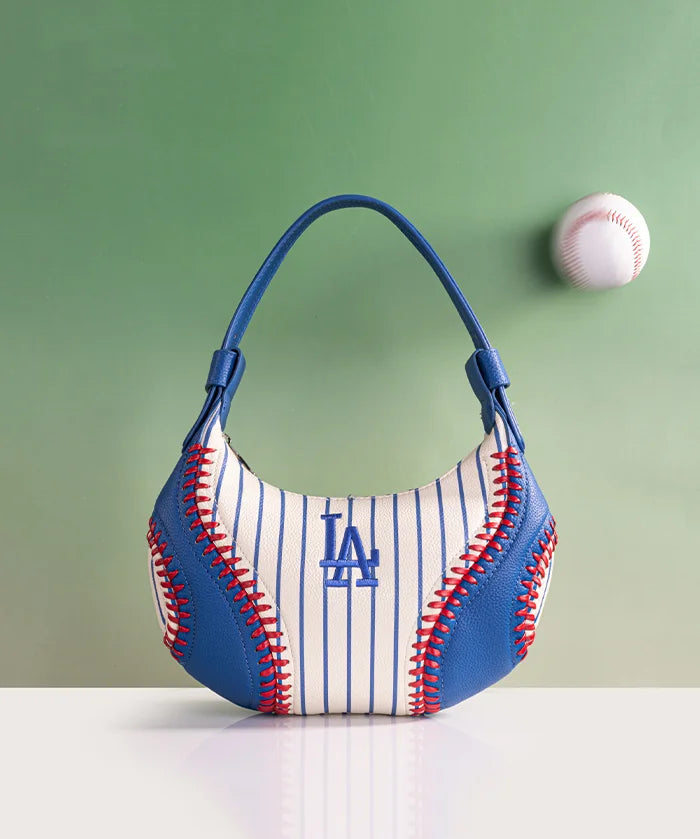 MLB Los Angeles Dodgers Hobo Bag With Baseball Seams