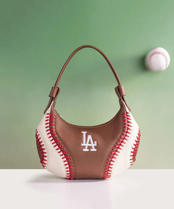 MLB Los Angeles Dodgers Hobo Bag With Baseball Seams