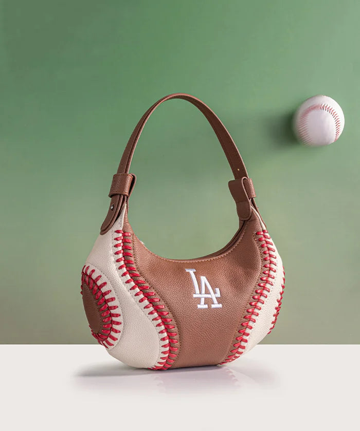 MLB Los Angeles Dodgers Hobo Bag With Baseball Seams