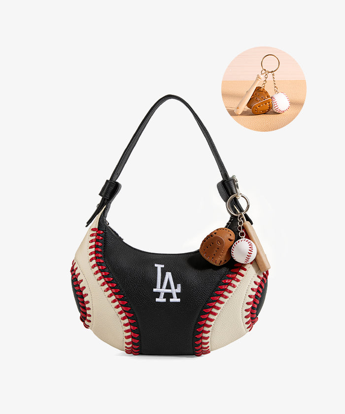 MLB Los Angeles Dodgers Hobo Bag With Baseball Seams