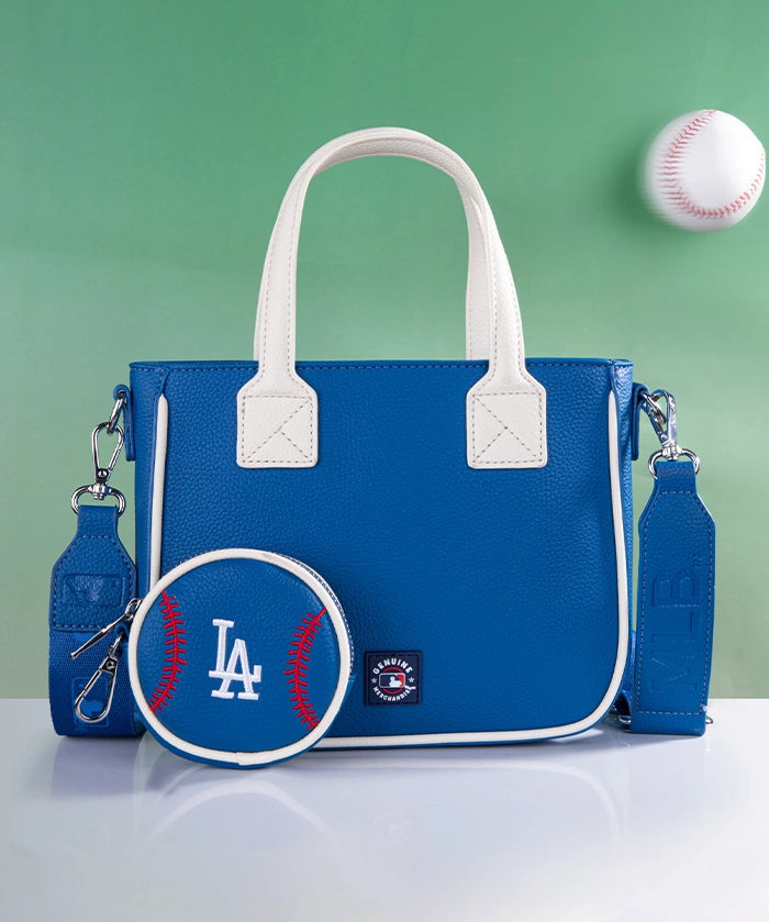 MLB Los Angeles Dodgers Tote Bag with Baseball Coin Pouch