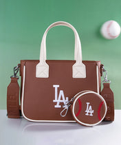 MLB Los Angeles Dodgers Tote Bag with Baseball Coin Pouch