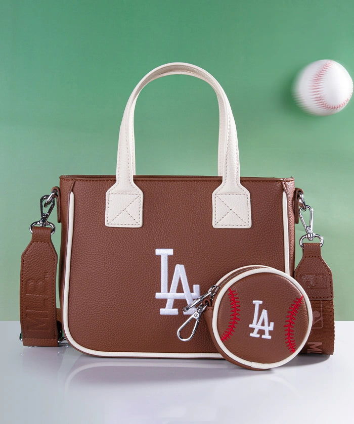 MLB Los Angeles Dodgers Tote Bag with Baseball Coin Pouch