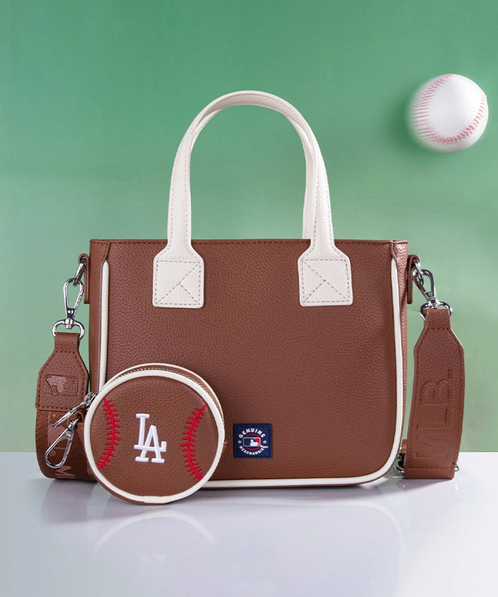 MLB Los Angeles Dodgers Tote Bag with Baseball Coin Pouch