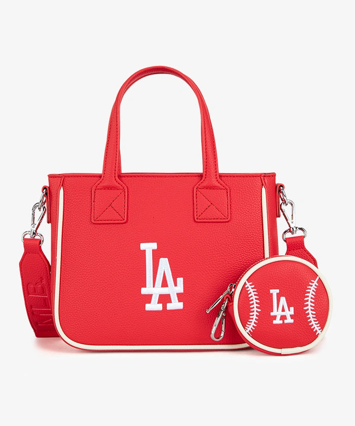 MLB Los Angeles Dodgers Tote Bag with Baseball Coin Pouch