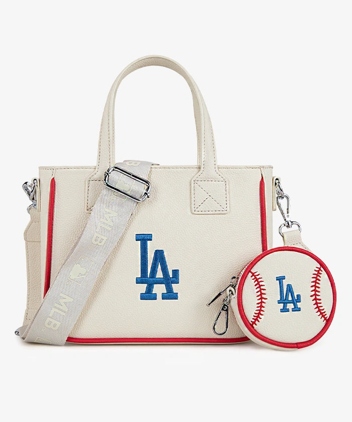 MLB Los Angeles Dodgers Tote Bag with Baseball Coin Pouch