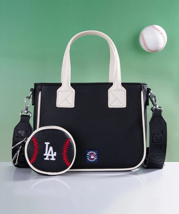 MLB Los Angeles Dodgers Tote Bag with Baseball Coin Pouch
