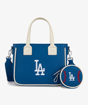 MLB Los Angeles Dodgers Tote Bag with Baseball Coin Pouch