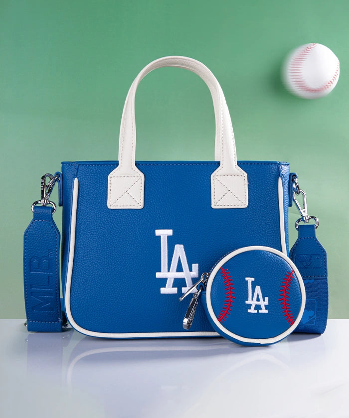 MLB Los Angeles Dodgers Tote Bag with Baseball Coin Pouch