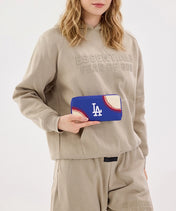MLB Los Angeles Dodgers Zip Wallet Baseball Stitch Detail
