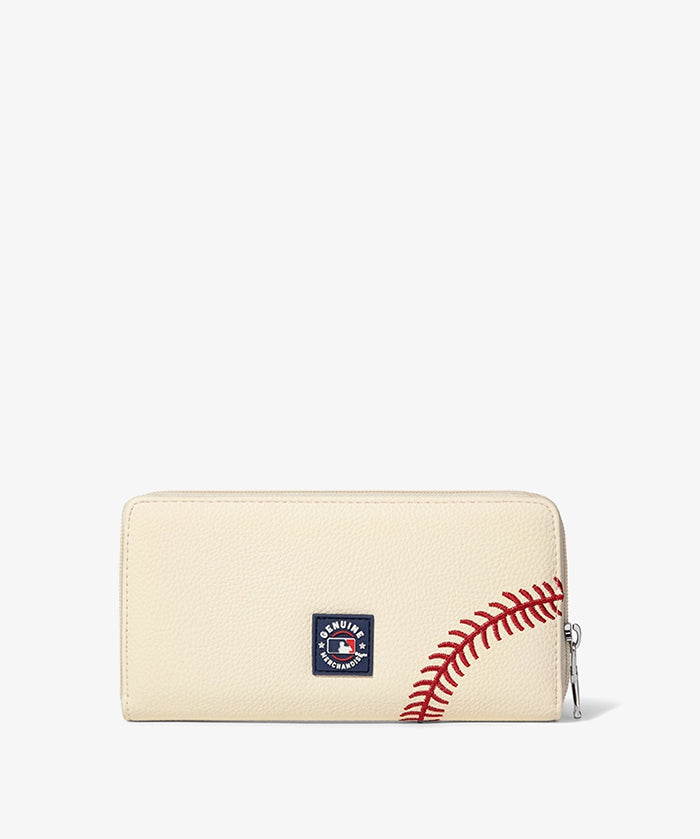 MLB Los Angeles Dodgers Zip Wallet Baseball Stitch Detail