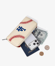 MLB Los Angeles Dodgers Zip Wallet Baseball Stitch Detail