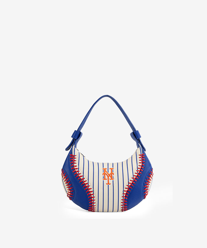 MLB New York Mets Hobo Bag With Baseball Seams