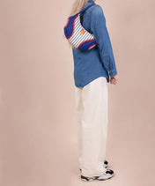 MLB New York Mets Hobo Bag With Baseball Seams