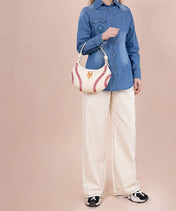 MLB New York Mets Hobo Bag With Baseball Seams