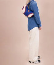 MLB New York Mets Hobo Bag With Baseball Seams