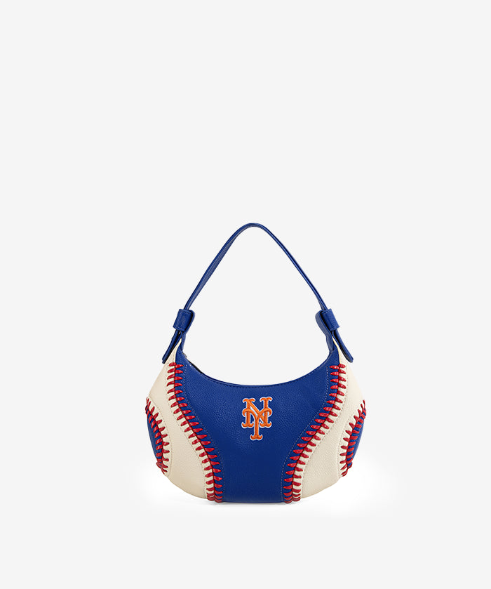 MLB New York Mets Hobo Bag With Baseball Seams