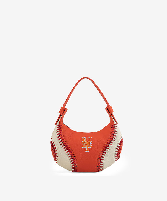 MLB New York Mets Hobo Bag With Baseball Seams