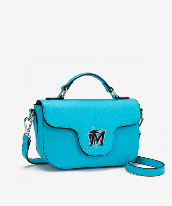 MLB Miami Marlins Flap Crossbody Bag with Top Handle