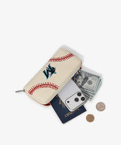 MLB Miami Marlins Zip Wallet Baseball Stitch Detail