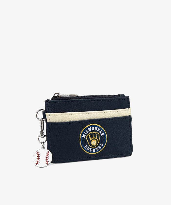 MLB Milwaukee Brewers Card Holder with Baseball Charm