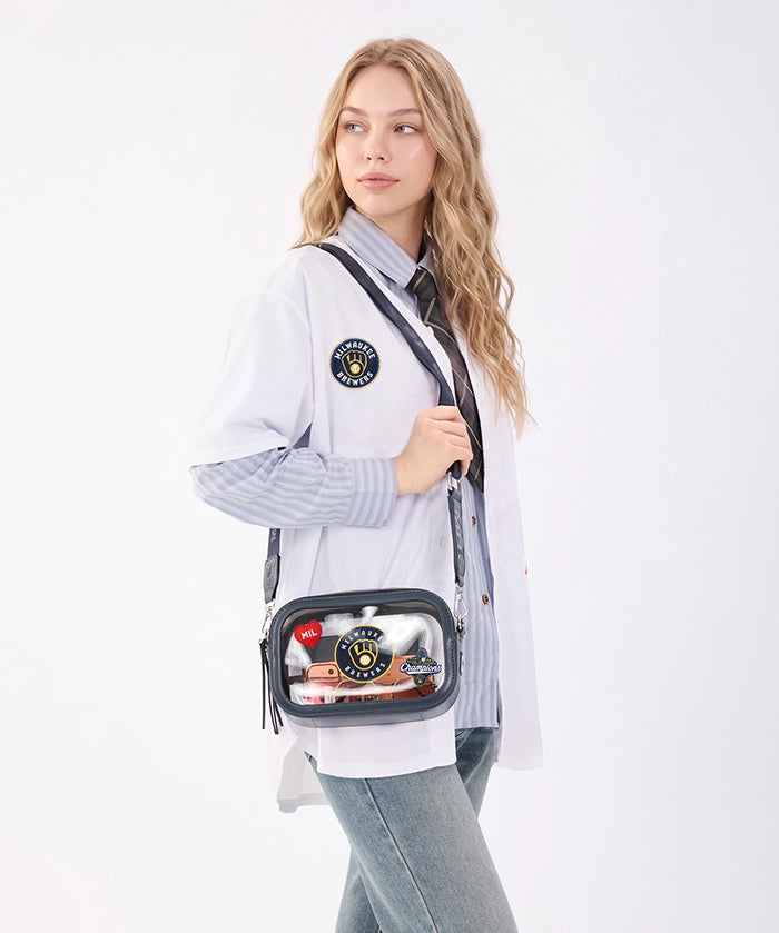 MLB Milwaukee Brewers Championship Clear Crossbody Bag