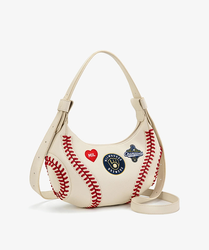 MLB Milwaukee Brewers Championship Stitch Hobo Bag - Curveball