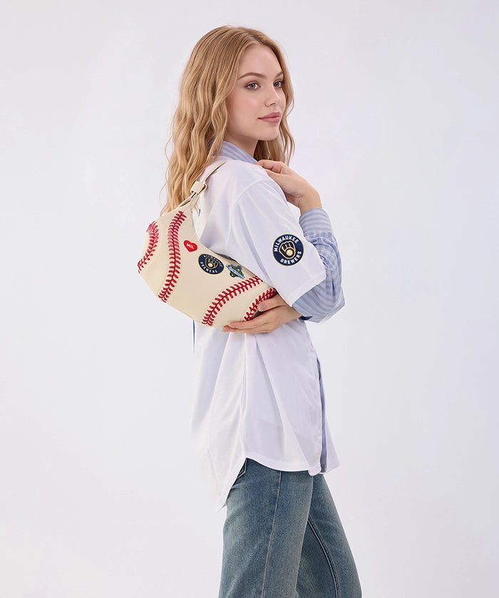 MLB Milwaukee Brewers Championship Stitch Hobo Bag - Curveball