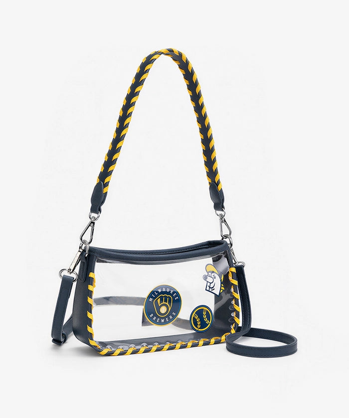 MLB Milwaukee Brewers Clear Bag with Baseball Stitch