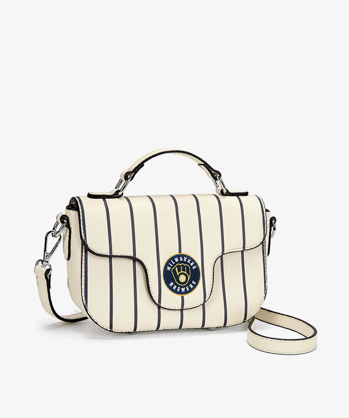 MLB Milwaukee Brewers Flap Crossbody Bag with Top Handle
