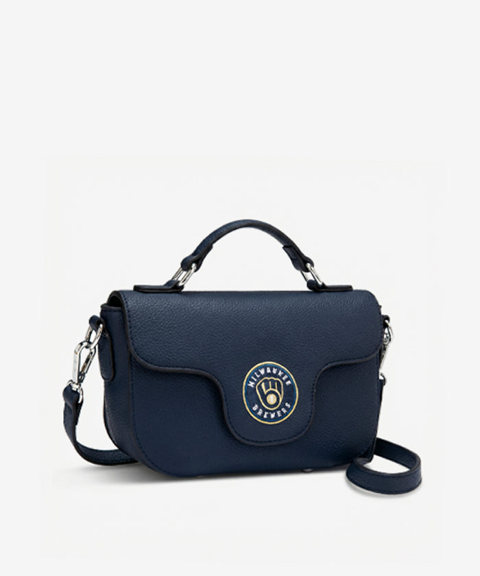 MLB Milwaukee Brewers Flap Crossbody Bag with Top Handle