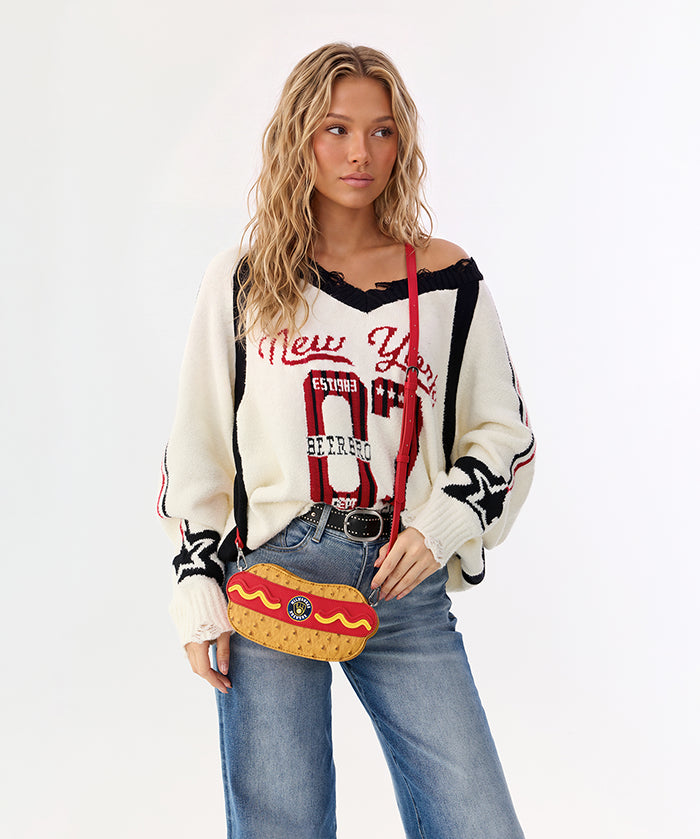 MLB Milwaukee Brewers Hot Dog Crossbody Bag
