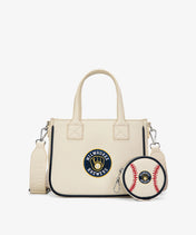 MLB Milwaukee Brewers Tote Bag with Baseball Coin Pouch