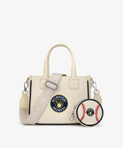 MLB Milwaukee Brewers Tote Bag with Baseball Coin Pouch