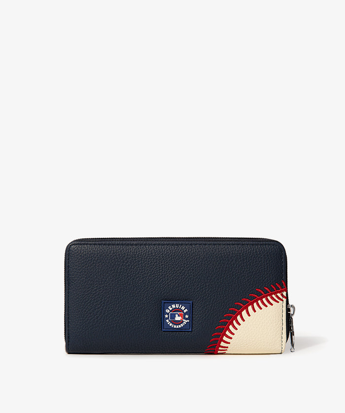 MLB Milwaukee Brewers Zip Wallet Baseball Stitch Detail