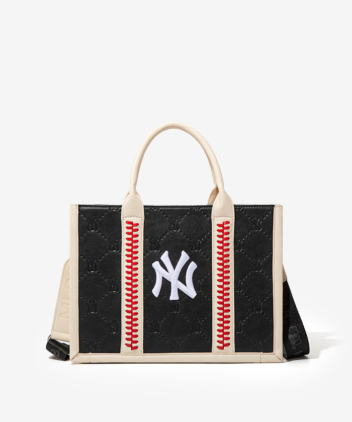 MLB New York Yankees Tote Bag with Baseball Stitch